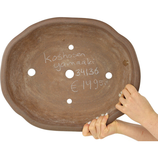 Mokko unglazed bonsai pot by Yamaaki Koshosen (first generation) - 430 x 350 x 145 mm