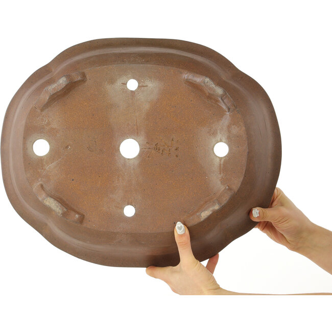 Mokko unglasierter Bonsai-Topf von Yamaaki Koshosen (erste Generation) - 430 x 350 x 145 mm