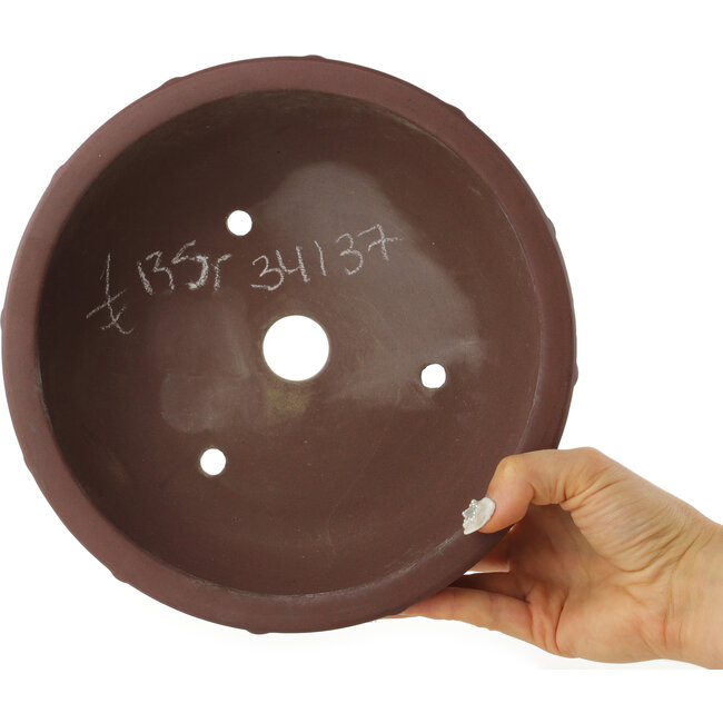 Ronde ongeglazuurde bonsaipot - 235 x 235 x 83 mm