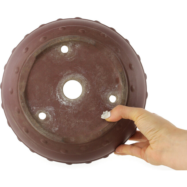 Round unglazed bonsai pot - 235 x 235 x 83 mm