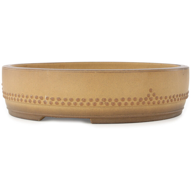Round unglazed bonsai pot by Sankei - 345 x 345 x 88 mm