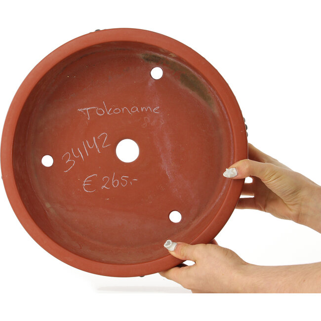 Ronde ongeglazuurde bonsaipot - 310 x 310 x 98 mm