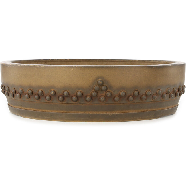 Round unglazed bonsai pot - 335 x 335 x 90 mm