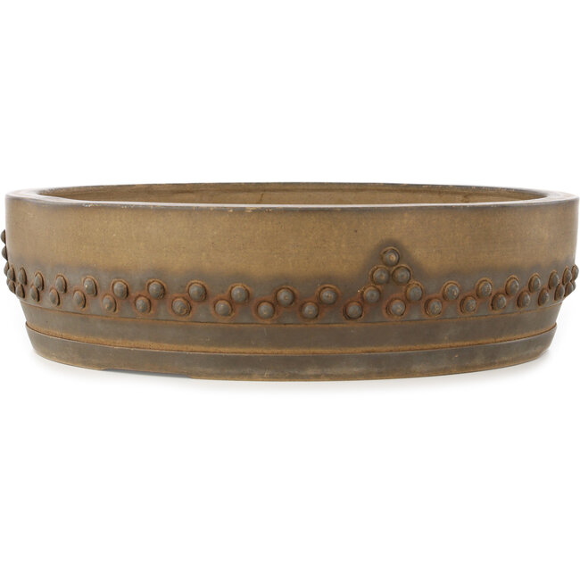 Round unglazed bonsai pot - 335 x 335 x 90 mm