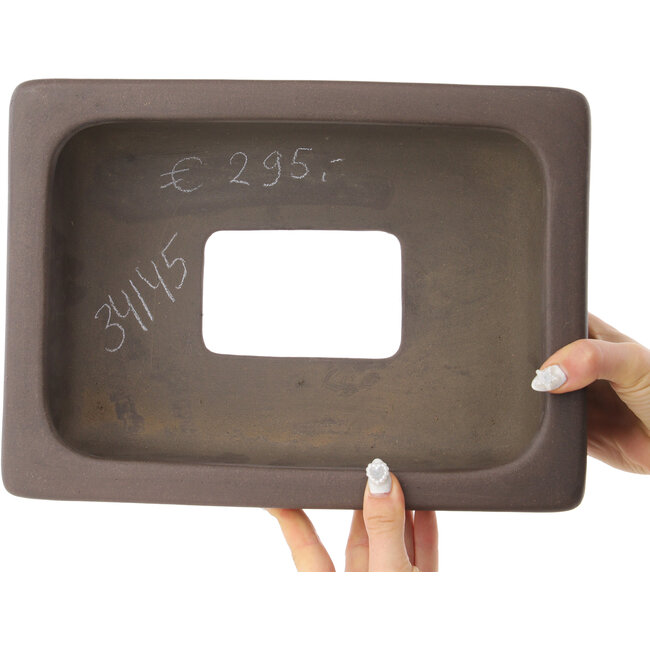 Rectangular unglazed bonsai pot - 300 x 220 x 110 mm