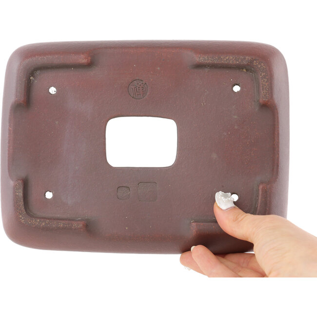 Maceta rectangular sin esmaltar para bonsái - 205 x 153 x 35 mm