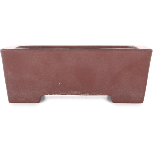 Rectangular unglazed bonsai pot by Yamaaki - 134 x 105 x 48 mm