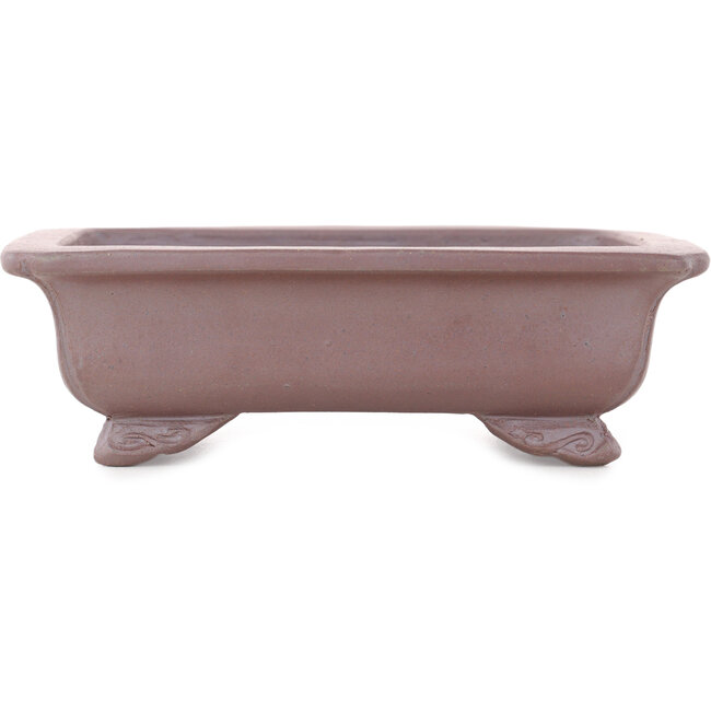 Rectangular unglazed bonsai pot by Koyou - 148 x 110 x 45 mm