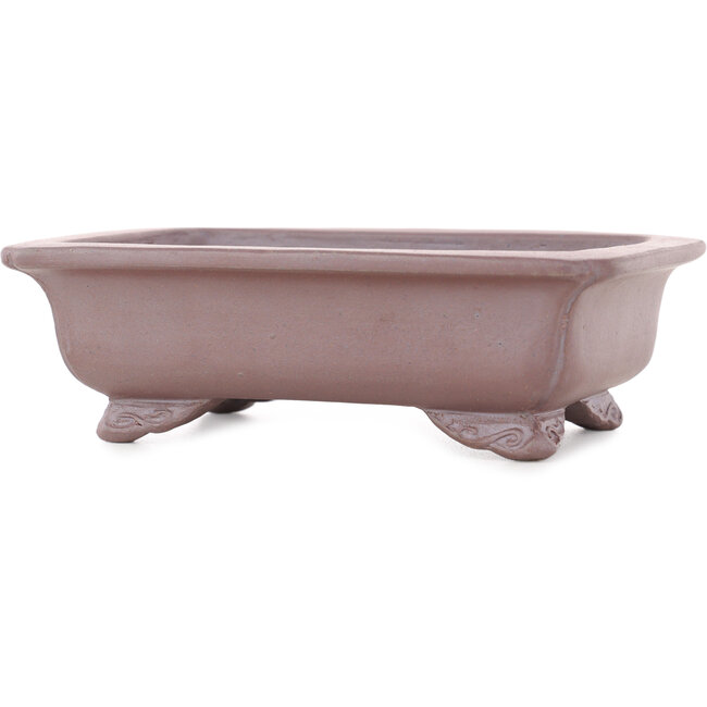 Rectangular unglazed bonsai pot by Koyou - 148 x 110 x 45 mm