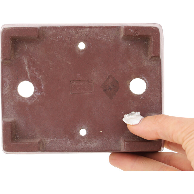 Maceta rectangular sin esmaltar para bonsái de Yamaaki - 134 x 105 x 48 mm