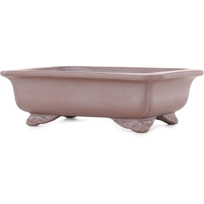 Rectangular unglazed bonsai pot by Koyou - 148 x 110 x 45 mm
