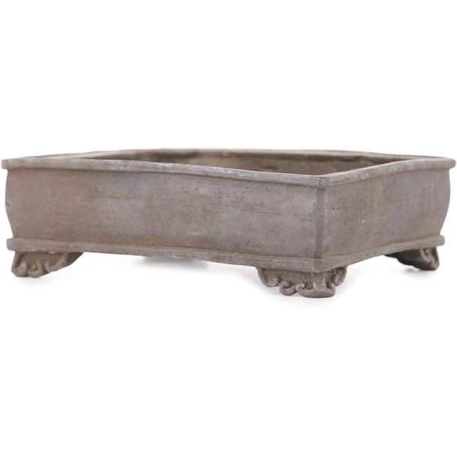 Rectangular unglazed bonsai pot - 110 x 90 x 35 mm