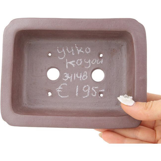 Pot à bonsaï rectangulaire non émaillé de Koyou - 148 x 110 x 45 mm