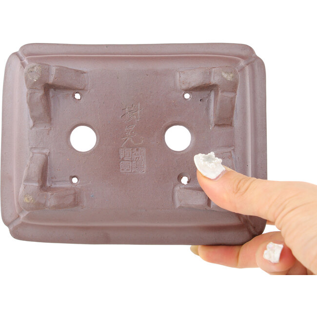 Maceta rectangular sin esmaltar para bonsái de Koyou - 148 x 110 x 45 mm