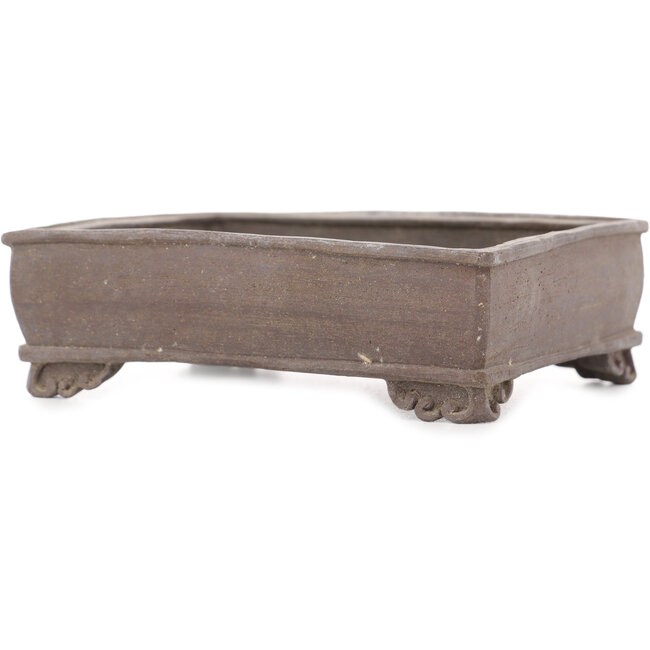 Rectangular unglazed bonsai pot - 110 x 90 x 35 mm