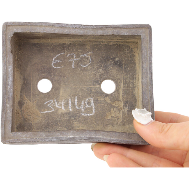 Pot à bonsaï rectangulaire non émaillé - 110 x 90 x 35 mm