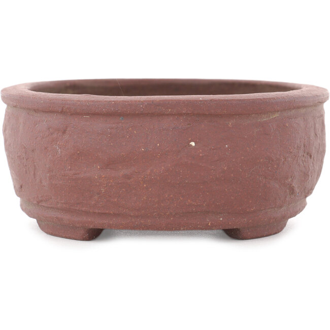 Oval unglazed bonsai pot - 140 x 108 x 45 mm