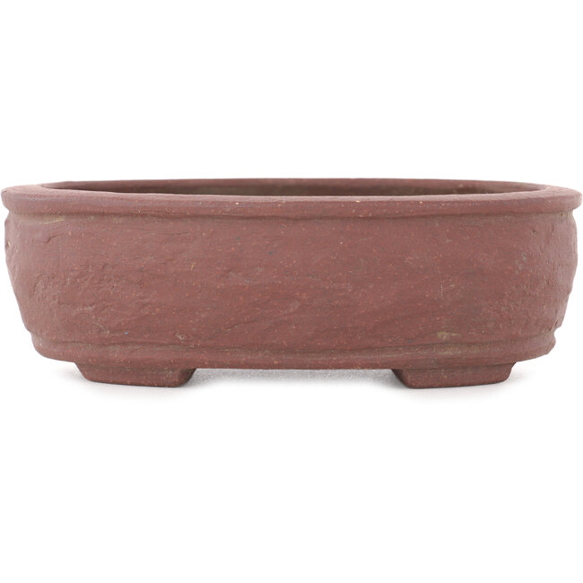 Oval unglazed bonsai pot - 140 x 108 x 45 mm