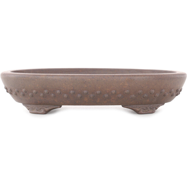 Ovale ongeglazuurde bonsai pot - 178 x 135 x 37 mm