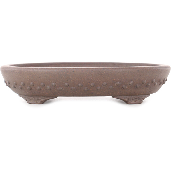 Ovale ongeglazuurde bonsai pot - 178 x 135 x 37 mm