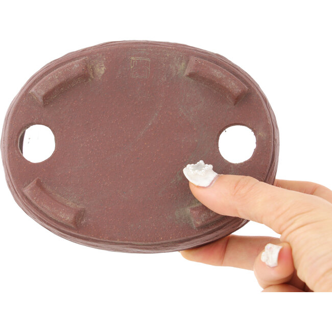 Maceta para bonsái ovalada sin esmaltar - 140 x 108 x 45 mm