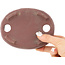 Pot à bonsaï ovale non émaillé - 140 x 108 x 45 mm