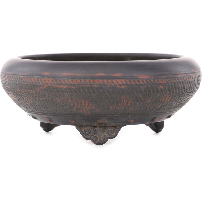 Pot à bonsaï rond non émaillé de Bigei - 123 x 123 x 50 mm