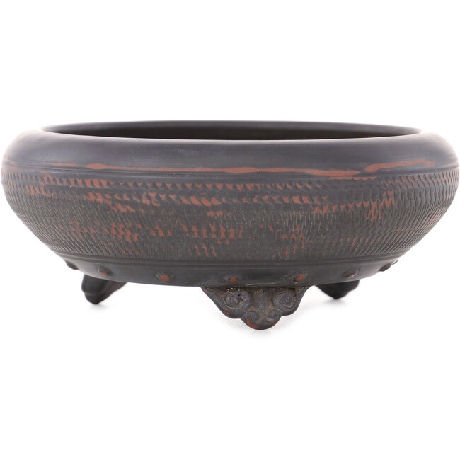 Vaso bonsai rotondo non smaltato di Bigei - 123 x 123 x 50 mm