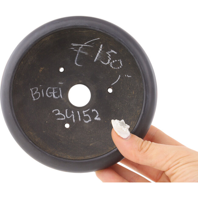 Pot à bonsaï rond non émaillé de Bigei - 123 x 123 x 50 mm