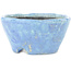 Vaso bonsai rotondo blu craquelé di Bunzan - 100 x 100 x 50 mm