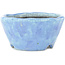 Vaso bonsai rotondo blu craquelé di Bunzan - 100 x 100 x 50 mm