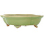 Mokko green craquelé bonsai pot by Hattori - 262 x 190 x 70 mm