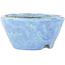 Vaso bonsai rotondo blu craquelé di Bunzan - 100 x 100 x 50 mm