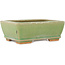 Pot à bonsaï rectangulaire vert craquelé par Hattori - 157 x 113 x 55 mm