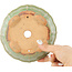Pot à bonsaï craquelé vert lotus par Hattori - 160 x 160 x 50 mm