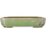 Pot à bonsaï ovale vert craquelé par Hattori - 160 x 113 x 35 mm