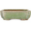 Pot à bonsaï ovale vert craquelé par Hattori - 160 x 113 x 35 mm
