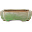 Pot à bonsaï ovale vert craquelé par Hattori - 160 x 113 x 35 mm