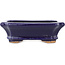 Rechteckiger dunkelblauer Bonsai-Topf von Hattori - 142 x 112 x 45 mm