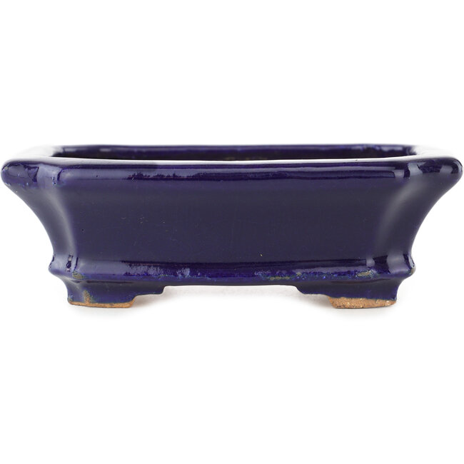 Vaso bonsai rettangolare blu scuro di Hattori - 142 x 112 x 45 mm