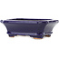 Maceta rectangular para bonsái de color azul oscuro de Hattori - 142 x 112 x 45 mm