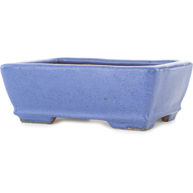 Rechthoekige lichtblauwe bonsaipot van Hattori - 155 x 110 x 55 mm