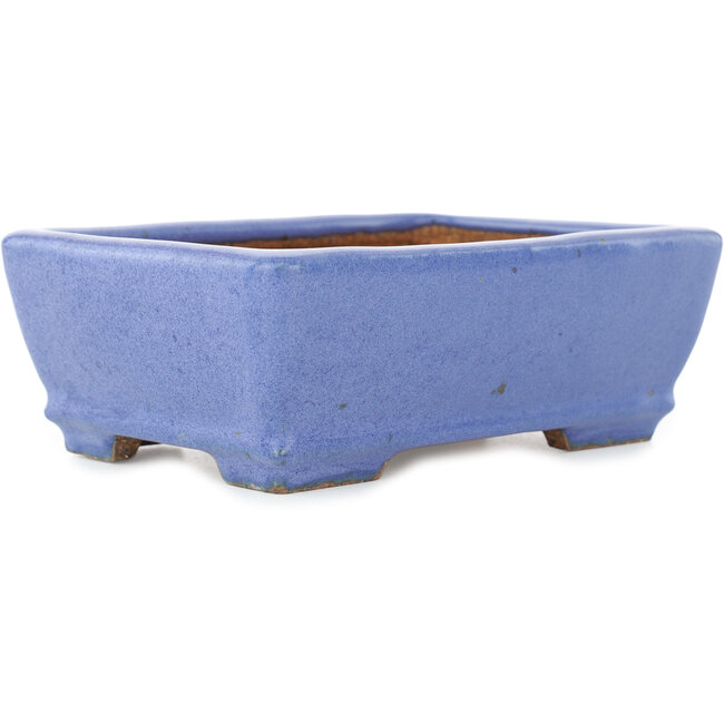 Pot à bonsaï rectangulaire bleu clair de Hattori - 155 x 110 x 55 mm