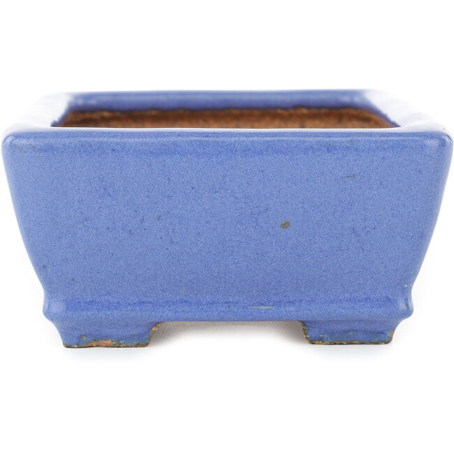 Pot à bonsaï rectangulaire bleu clair de Hattori - 155 x 110 x 55 mm