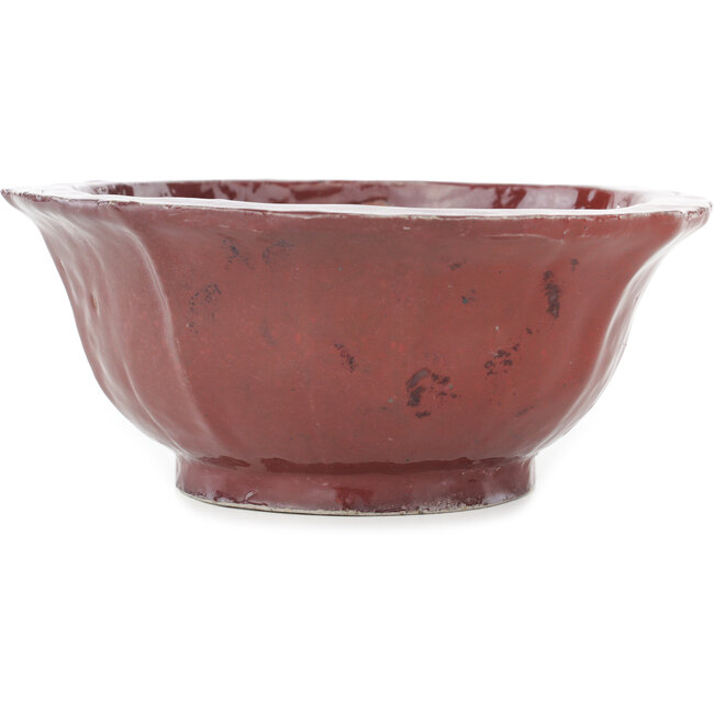Lotus red bonsai pot by Koyou - 187 x 187 x 78 mm