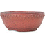Round red bonsai pot by Koyou - 148 x 148 x 60 mm