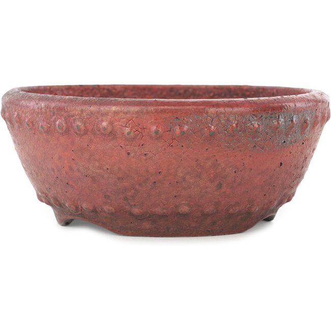 Pot à bonsaï rond rouge de Koyou - 148 x 148 x 60 mm