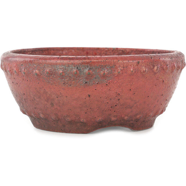 Pot à bonsaï rond rouge de Koyou - 148 x 148 x 60 mm