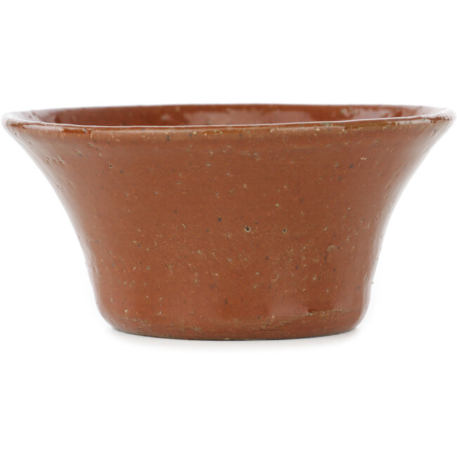 Round brown bonsai pot by Koyou - 120 x 120 x 55 mm