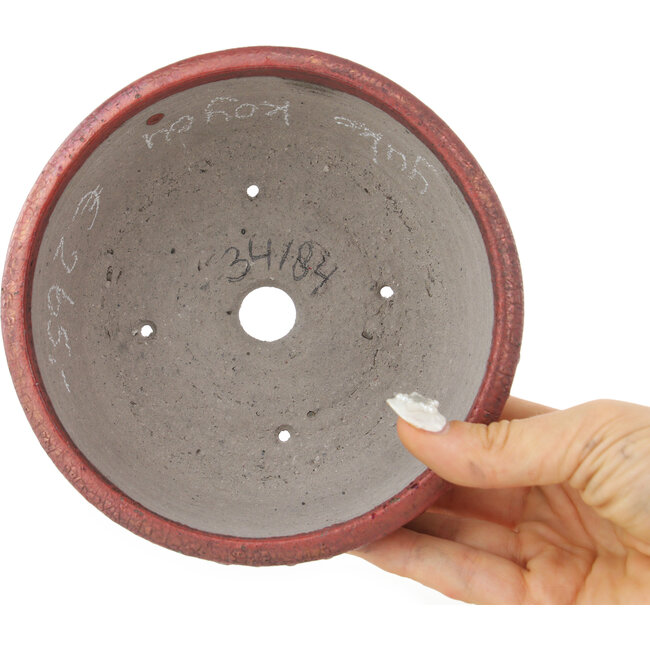 Maceta redonda roja para bonsái de Koyou - 148 x 148 x 60 mm